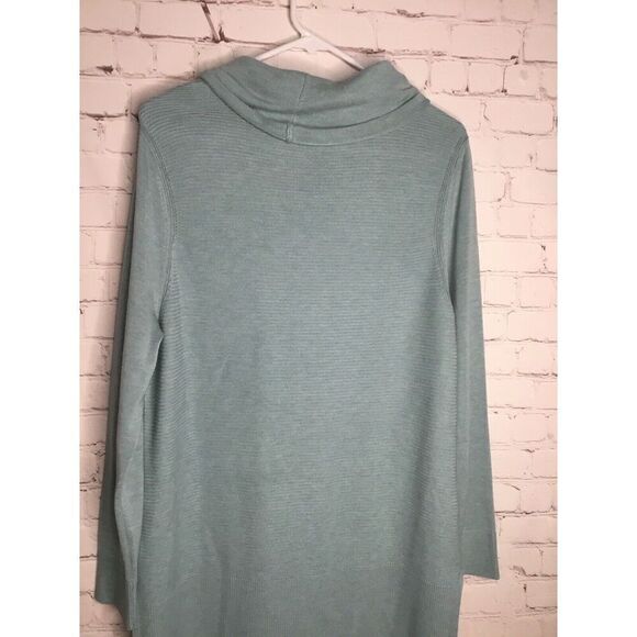 Blue Ribbed Knit tunic sweater - Picture 9 of 12